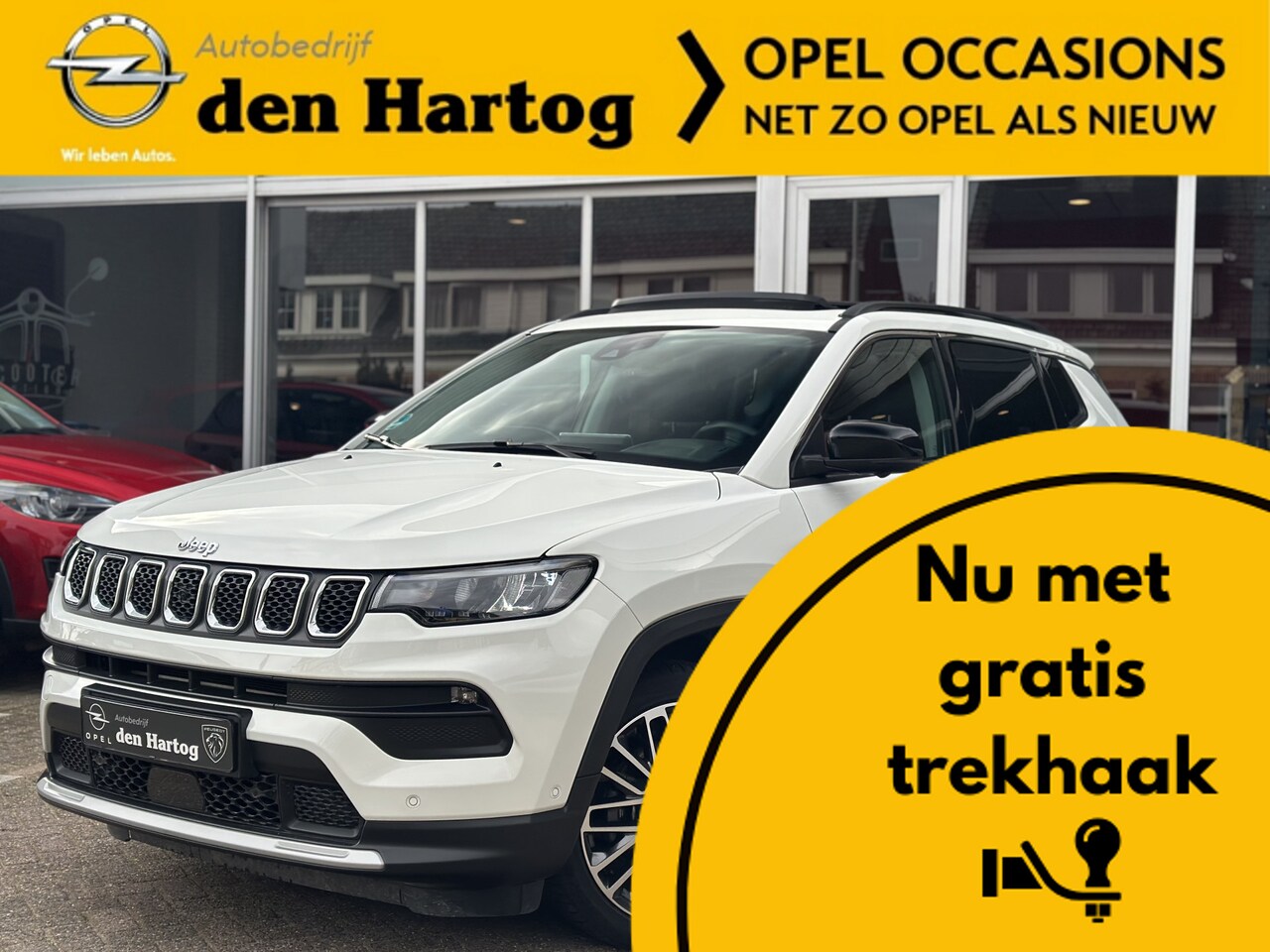 Jeep Compass - 1.5T e-Hybrid Limited Panorama Dak/19 inch/stoel en stuurverwarming - AutoWereld.nl
