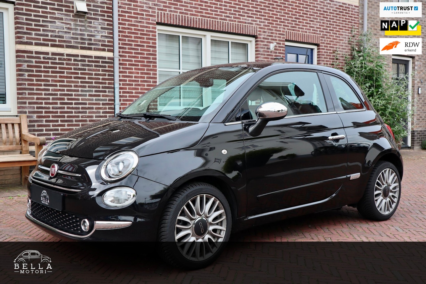 Fiat 500 - 0.9 TwinAir Lounge | Pelle Frau Leder | Panoramadak | Automatische Airco | Navigatie | 16 - AutoWereld.nl