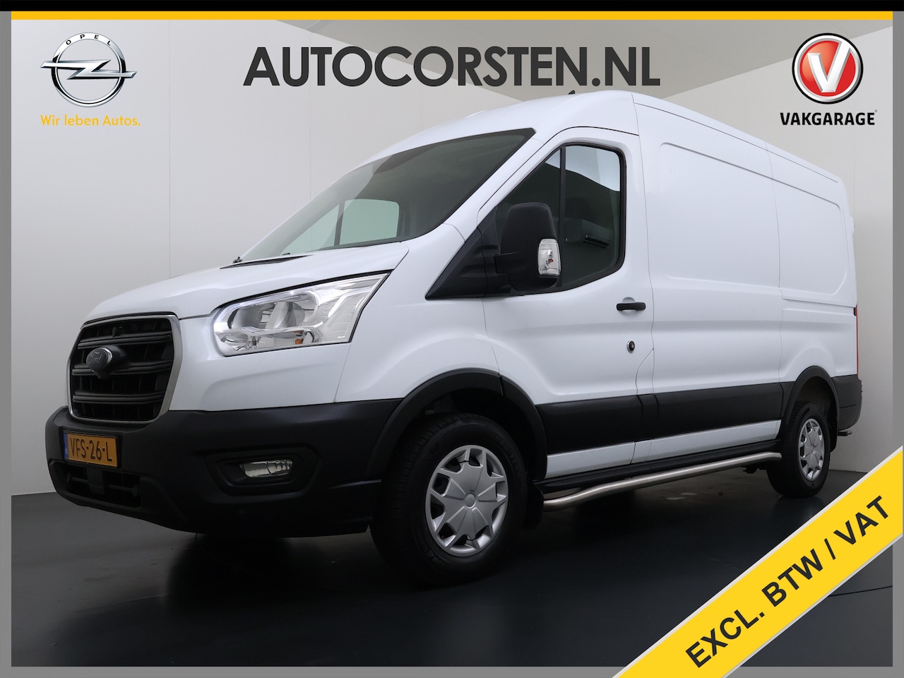 Ford Transit - 350 2.0TDCI 170PK Automaat L2H2 3-Persoons Trekhaak Euro 6 Navi Camera Cruise Control DAB - AutoWereld.nl