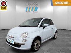Fiat 500 - 1.2 4 cilinder Lounge, pano dak, airco, baby blauw