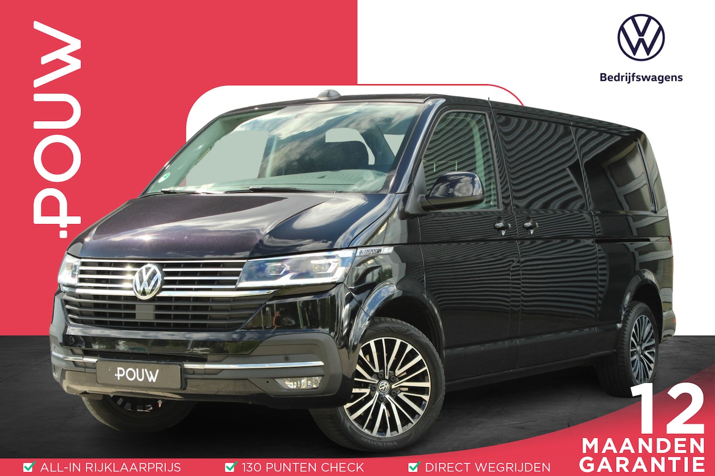 Volkswagen Transporter - 2.0 TDI 200pk DSG L2H1 28 Bulli | LED | Adaptieve Cruise Control | Lederen Bekleding | Ach - AutoWereld.nl