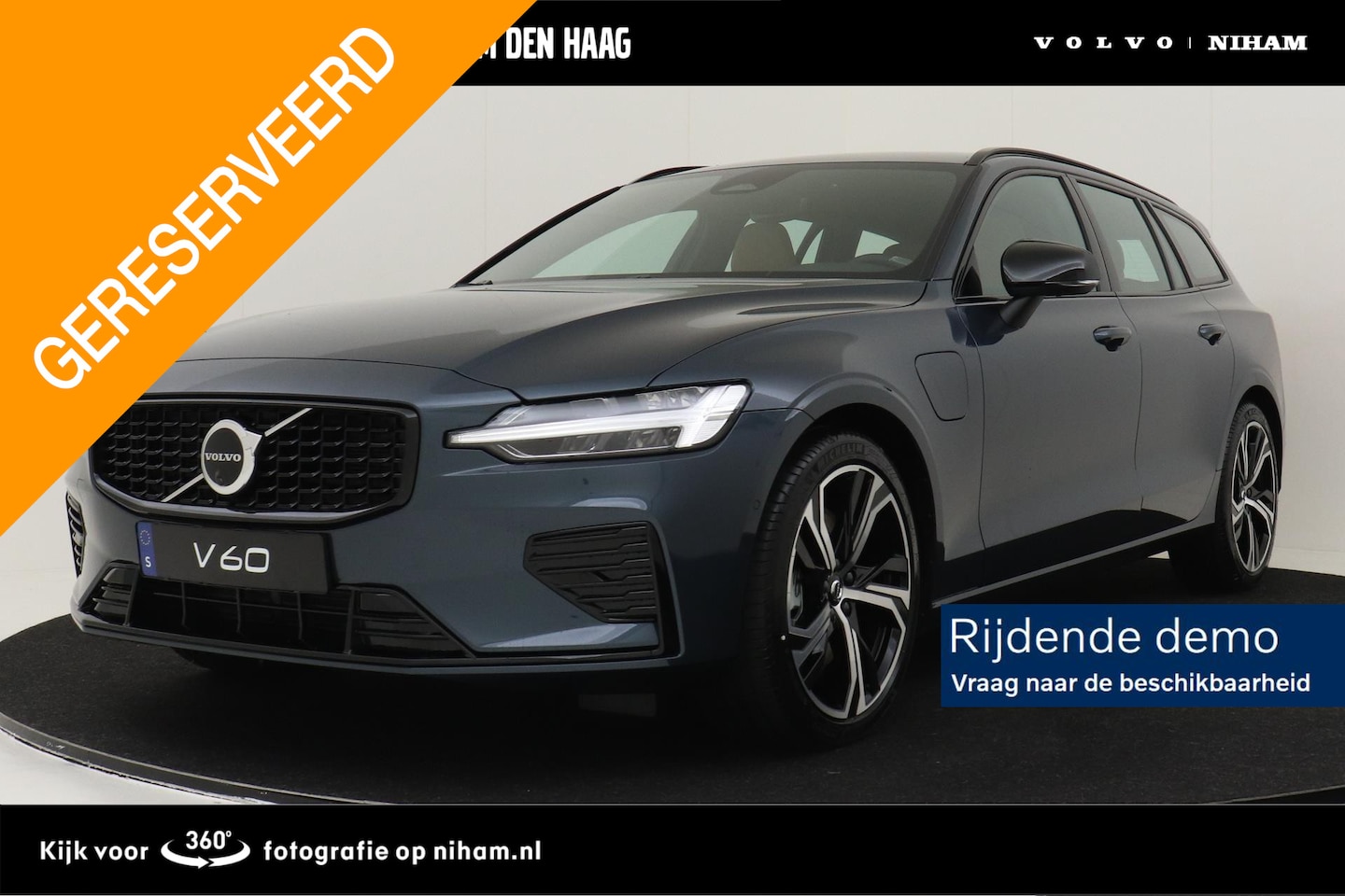 Volvo V60 - T6 PLUG-IN HYBRID AWD PLUS DARK -GEVENT.LEDER|360°CAM|ADAP.CRUISE|KEYLESS|VERW.VOORRUIT|19 - AutoWereld.nl