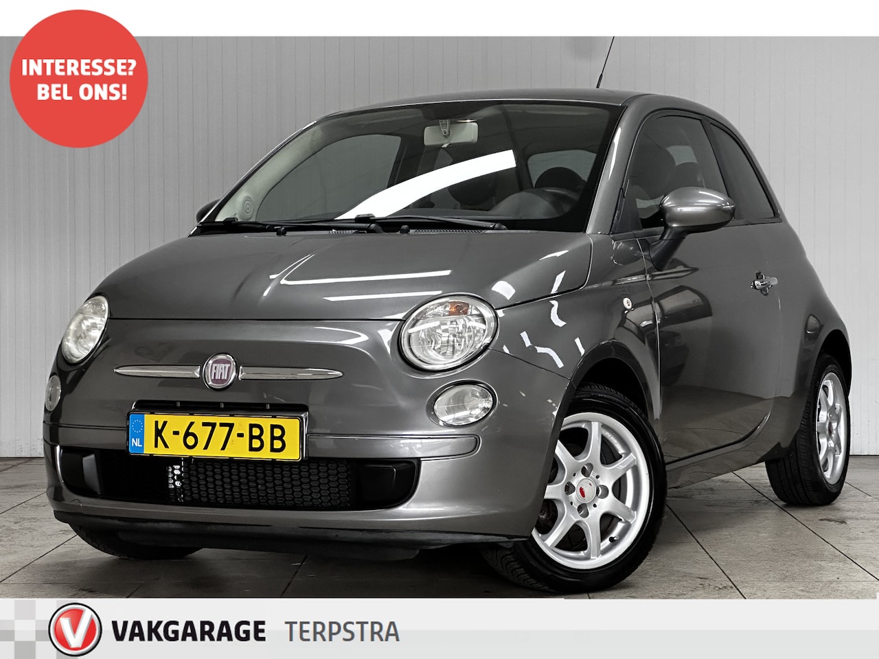 Fiat 500 - 1.2 Lounge/ 15''LMV/ Airco!/ Bluetooth/ Multi.Stuur/ Elek.pakket/ Isofix/ Metallic Lak/ C. - AutoWereld.nl
