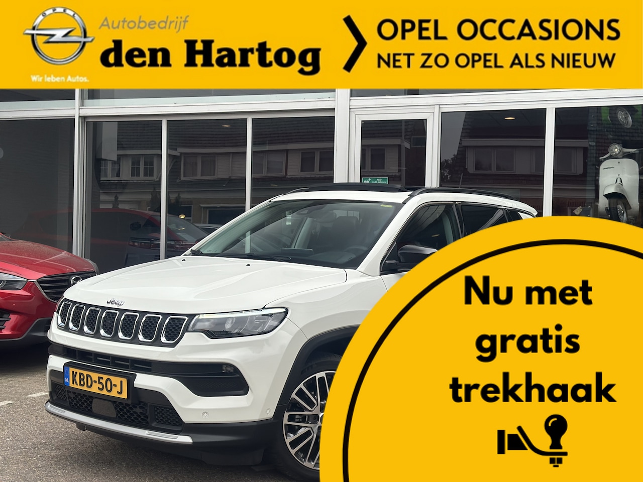 Jeep Compass - 1.5T e-Hybrid Limited Pano/ECC/Camera. - AutoWereld.nl