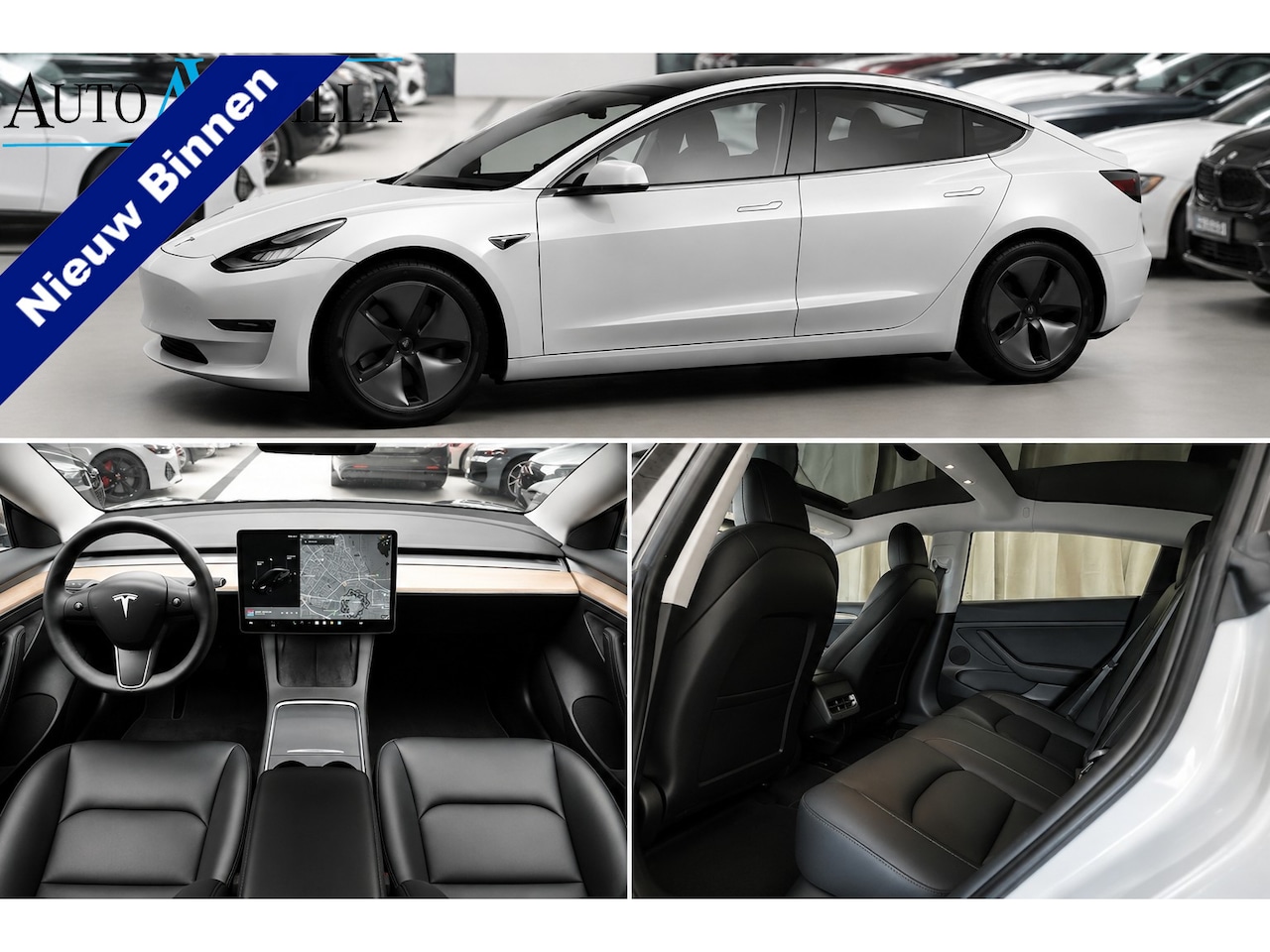 Tesla Model 3 - RWD Pano Leer 360° ACC Climate Stuur- & Stoelverwarming voor & achter LM velgen PDC Elektr - AutoWereld.nl
