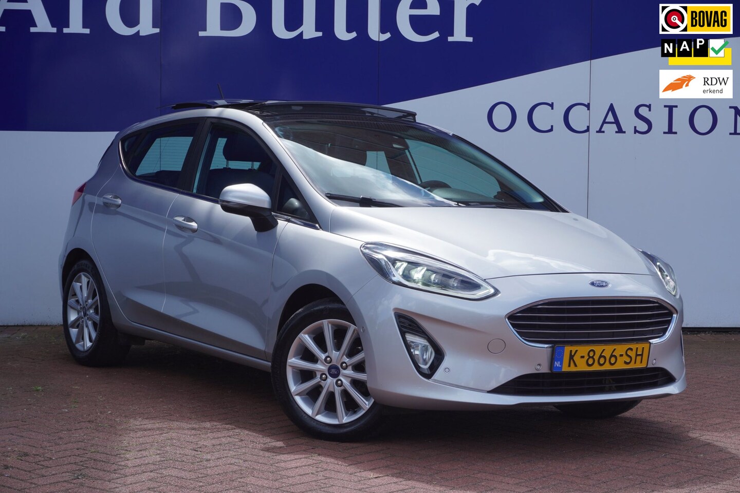 Ford Fiesta - 1.0 EcoBoost Titanium X+Led+B-O-Sound/stoel-verw+Leder+pano-dak+Navigatie+parkeer hulp = S - AutoWereld.nl