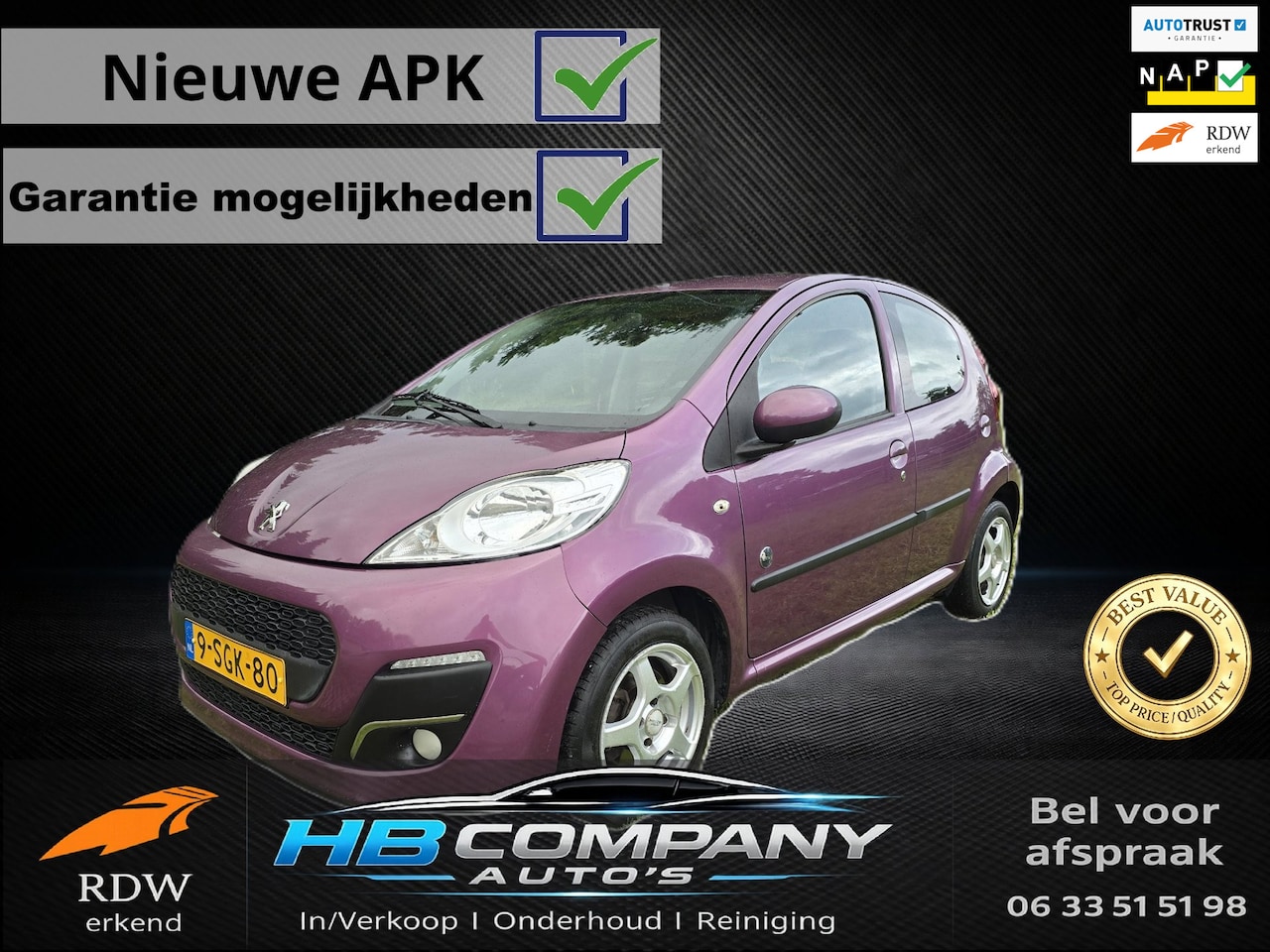 Peugeot 107 - 1.0 Envy| Autotrust garantie mogelijk | NAP | Nieuwe APK | Onderhouden | Airco | Speciale - AutoWereld.nl