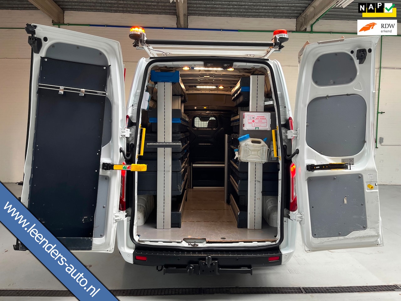 Ford Transit Custom - Servicewagen 340 2.0 TDCI 130PK L2H2 Trend MHEV Inrichting, Omvormer, Imperiaal, Trekhaak, - AutoWereld.nl