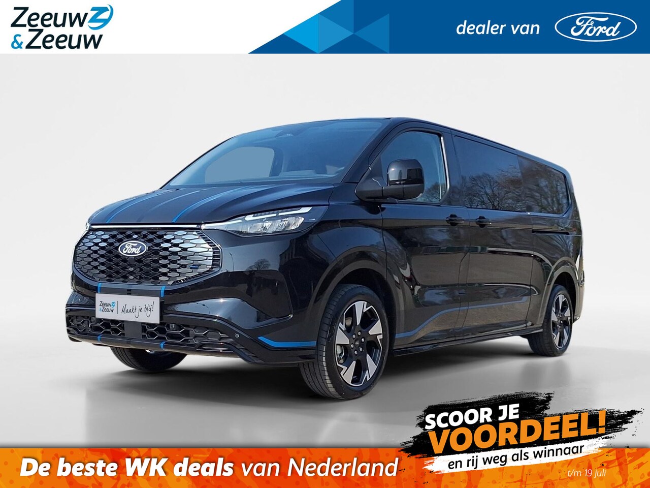 Ford Transit Custom - E-Transit 320 L2H1 Sport 65kWh DC | Dubbele Schuifdeur | El. Trekhaak | Adaptive cruisecon - AutoWereld.nl