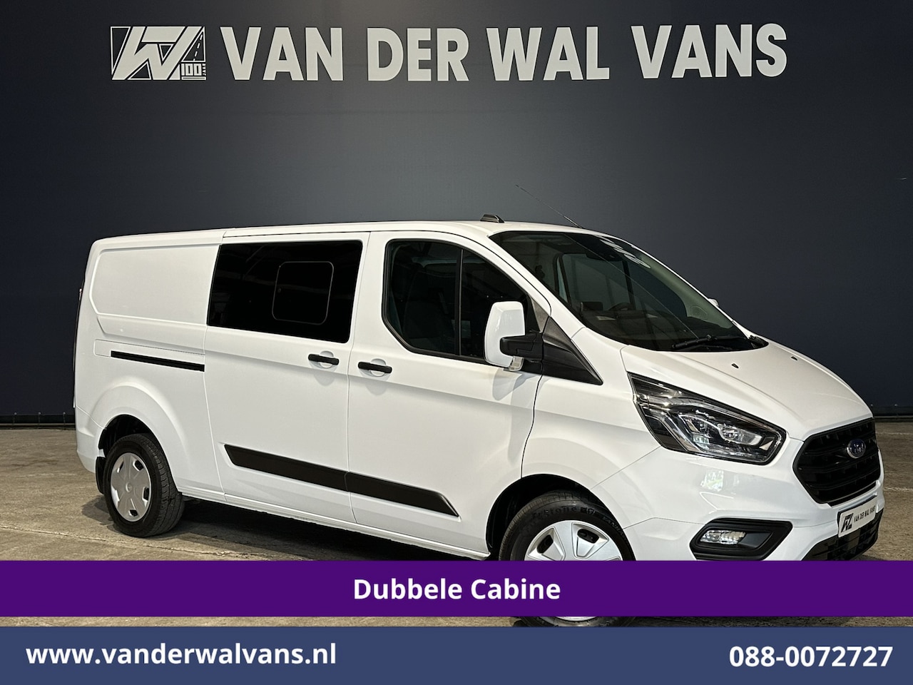 Ford Transit Custom - 2.0 TDCI 170pk L2H1 Dubbele Cabine Euro6 Airco | 5-zits | Camera | Xenon | Navigatie | Cru - AutoWereld.nl