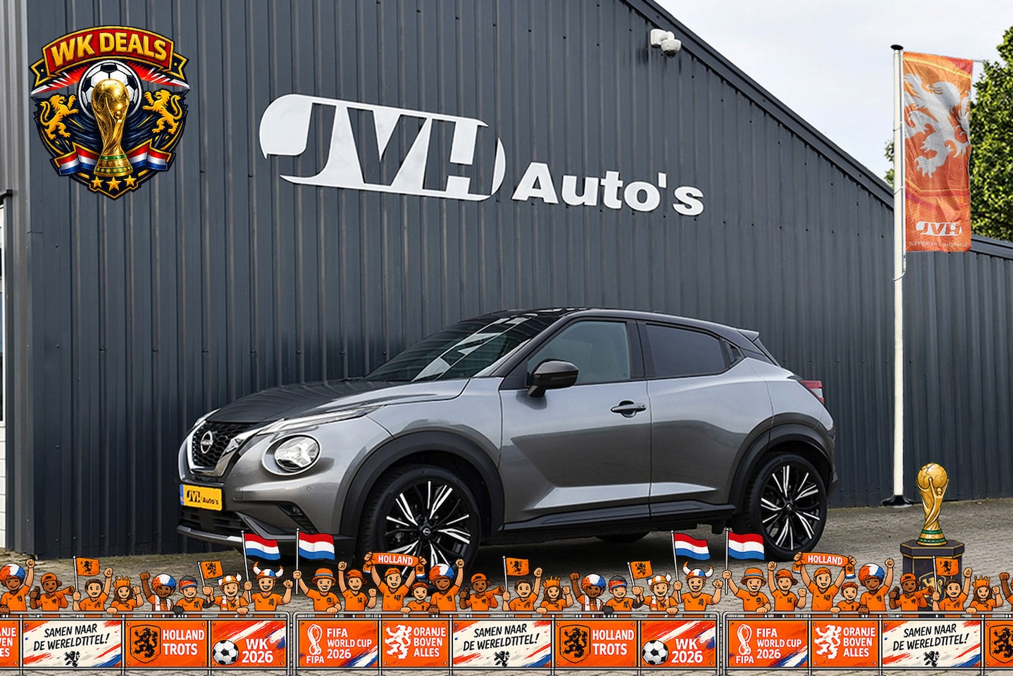 Nissan Juke - 1.0 DiG-T N-Design Sport 07-2023 | BTW | Bi-Tone | 1/2Leder | Navi | Keyless | 19" - AutoWereld.nl