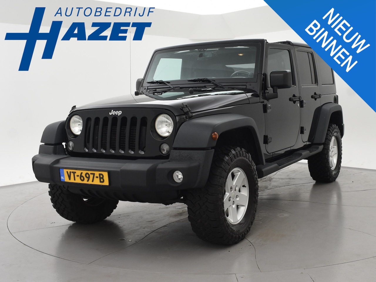 Jeep Wrangler - 2.8 CRD 200 PK SPORT AUT. 4X4 GRIJS KENTEKEN *MARGE* + TREKHAAK - AutoWereld.nl