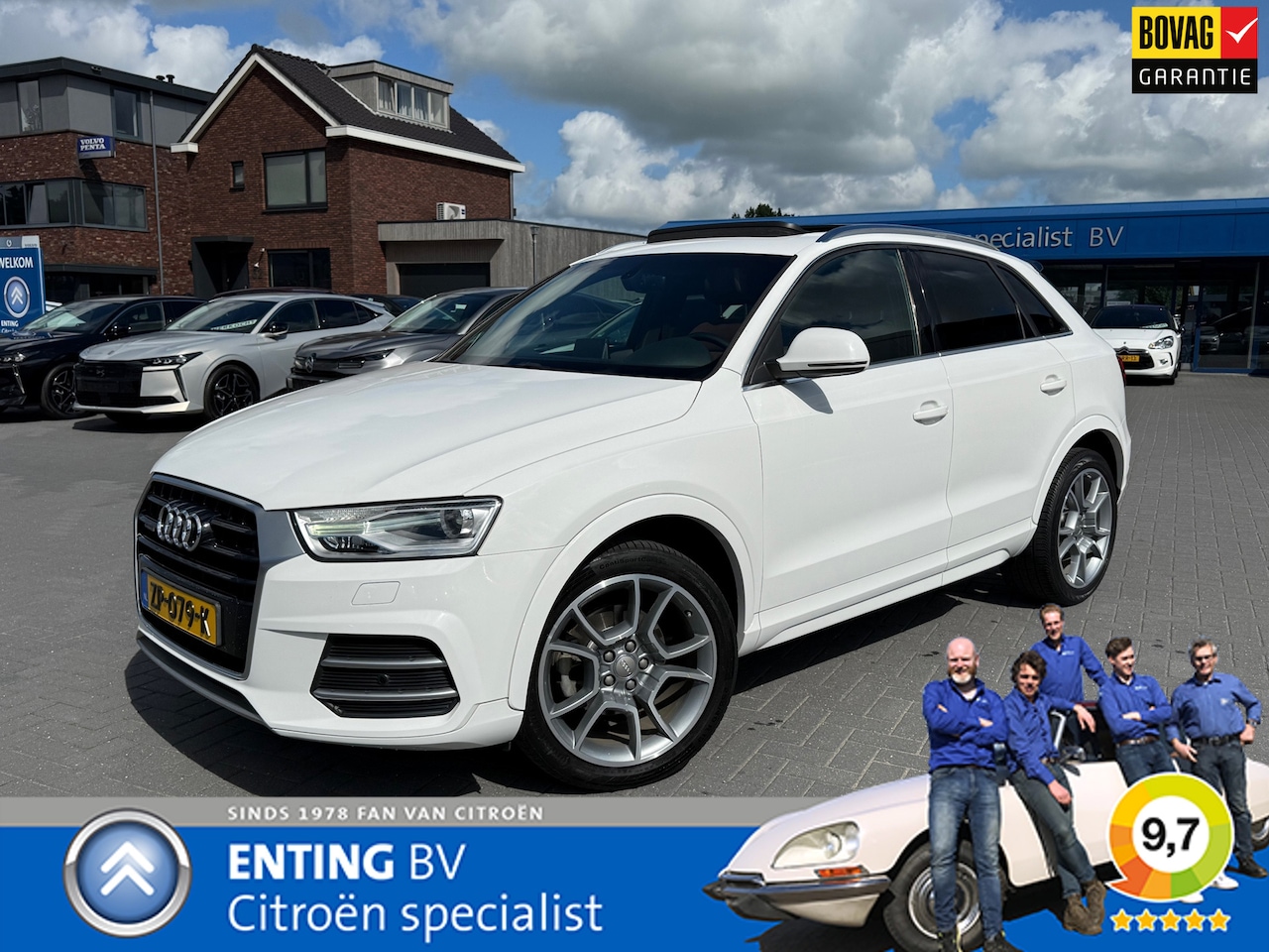 Audi Q3 - AUDI 2,0T AUT7 SCHUIFDAK COGNAC LEER, CARPLAY/ANDROID TREKHAAK CAMERA - AutoWereld.nl