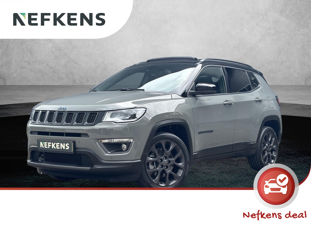 Jeep Compass - 4XE 240pk S Automaat | Plug-in Hybrid | Elektrisch schuifdak | Leer | Achteruitrijcamera | - AutoWereld.nl