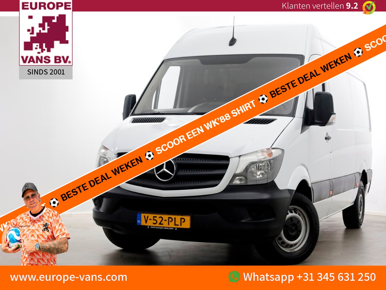 Mercedes-Benz Sprinter - 316 CDI 163pk E6 L2H2 Airco/Cruise Control/Trekhaak 3500kg 12-2018 - AutoWereld.nl