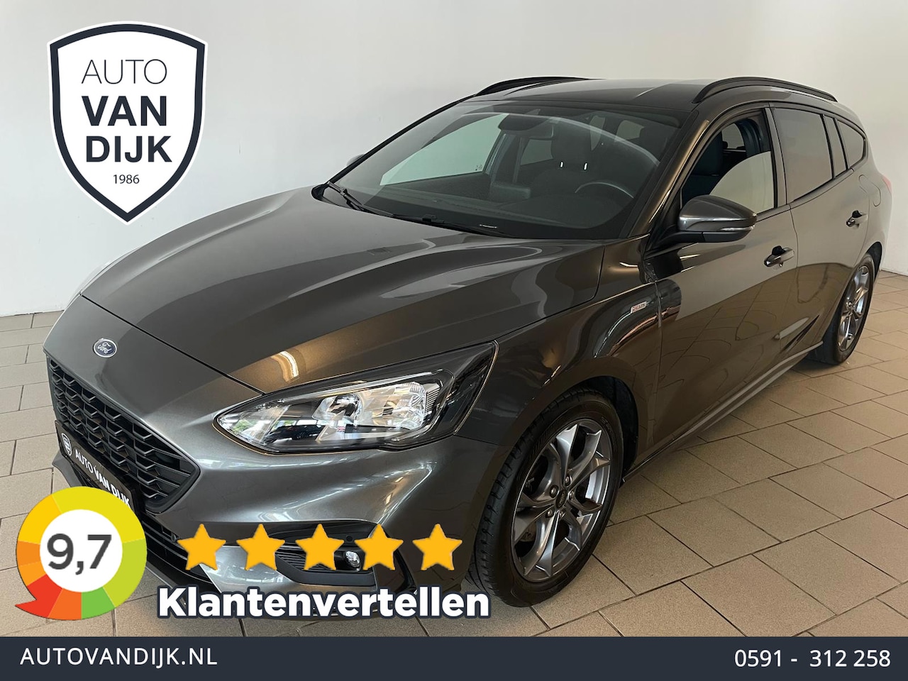 Ford Focus Wagon - 1.0 EcoBoost Hybrid ST Line Business ECC NAVI CRUISE APPLE CARPLAY TREKHAAK SPORTSTOELEN - AutoWereld.nl