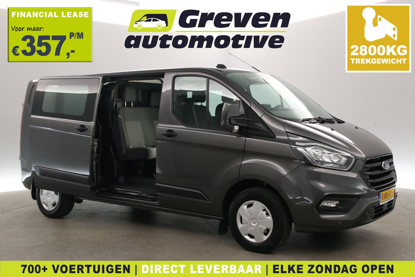 Ford Transit Custom - 2.0 TDCI L2H1 Limited | DC | 6 Zits | Airco | Cruise | Carplay | 2800KG Trekgew. | Trekhaa - AutoWereld.nl