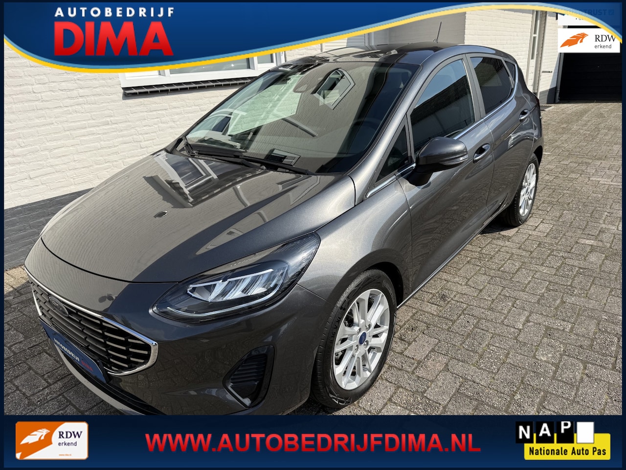 Ford Fiesta - 1.0 EcoBoost Hybrid Titanium X Automaat/ Navi/ Camera/ LED/ Stuur+ Stoelverwarming/ ECC - AutoWereld.nl