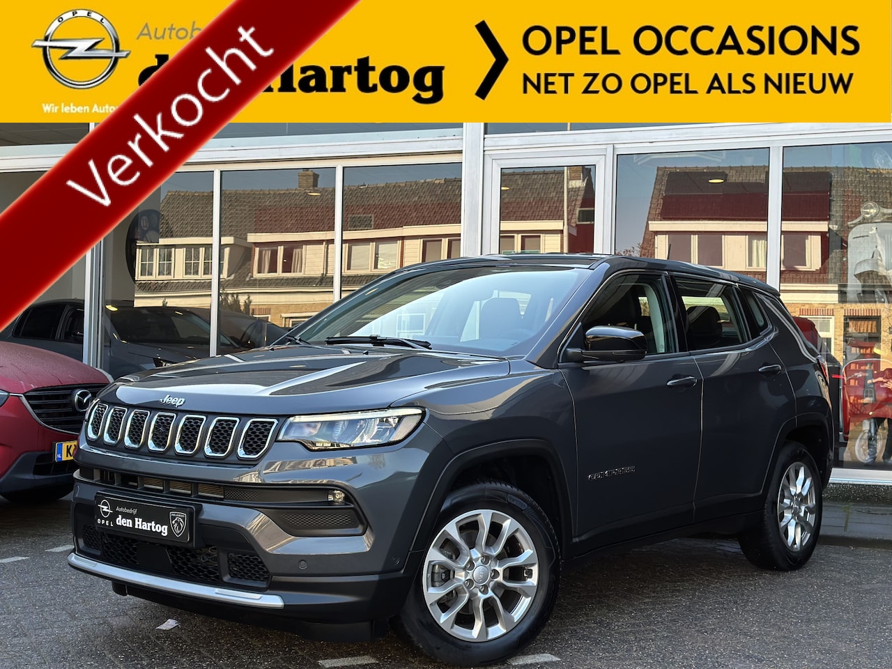 Jeep Compass - 1.5T e-Hybrid Longitude 1450KG trekgewicht/Stoel+stuur verwarming. - AutoWereld.nl