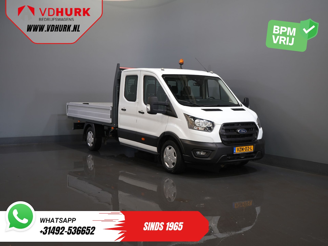 Ford Transit - 2.0 TDCI 130 pk DC Dubbel Cabine Open Laadbak/ 7 Pers./ 3.0t Trekverm./ Carplay/ Cruise/ C - AutoWereld.nl