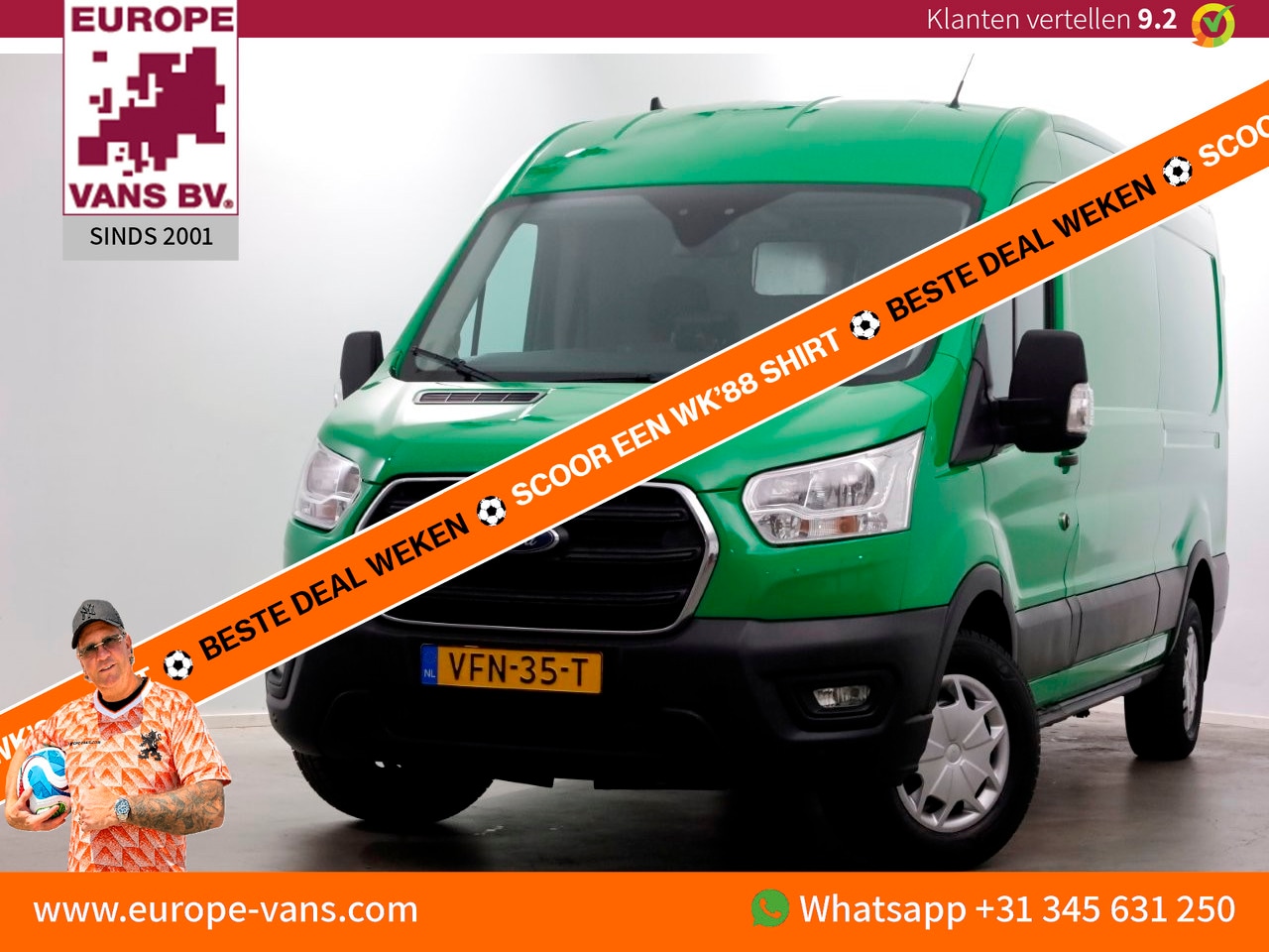 Ford Transit - 350 2.0 TDCI 130pk E6 RWD L3H2 Airco/Camera/Trekhaak 2750kg 03-2020 - AutoWereld.nl