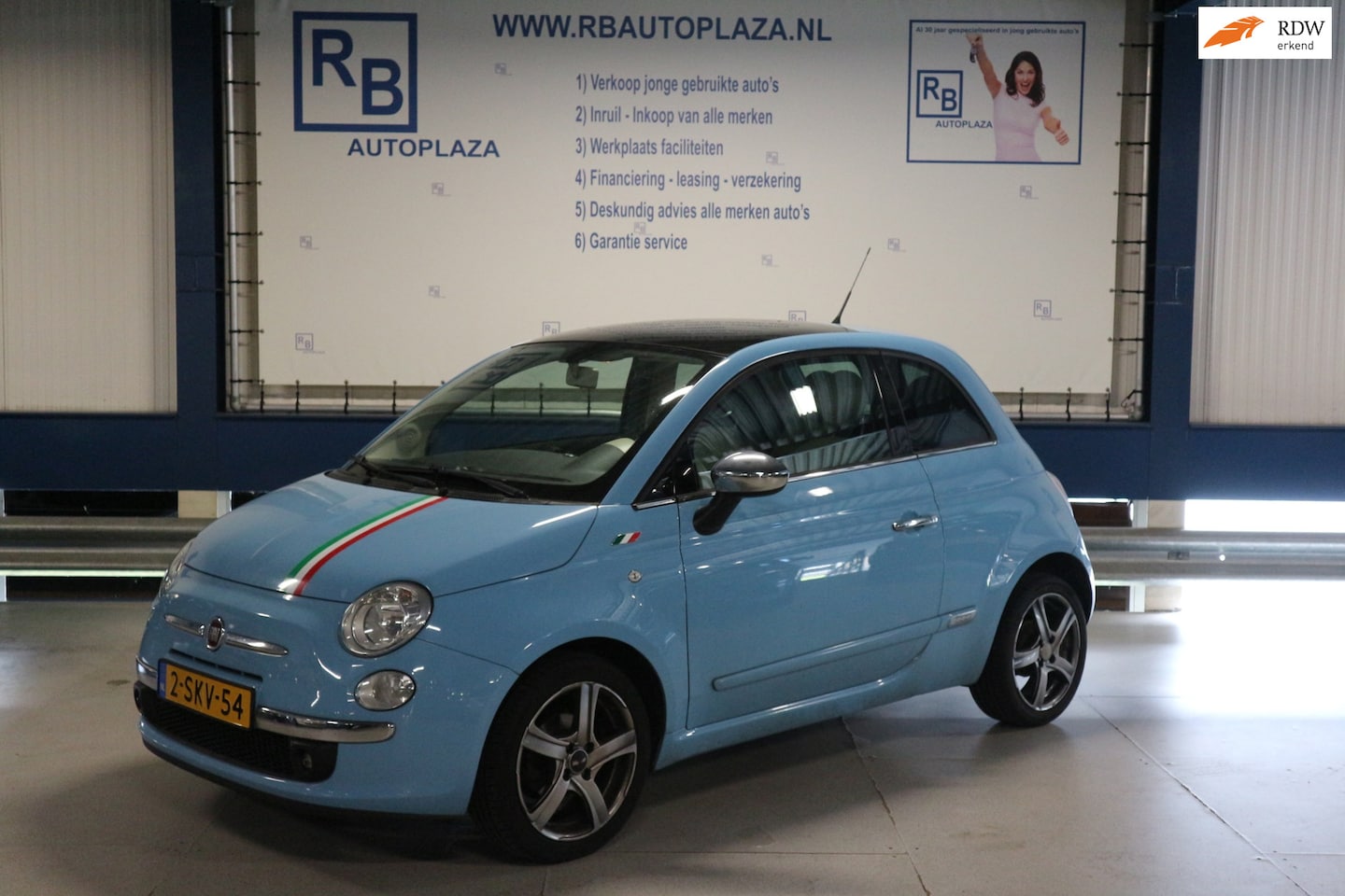 Fiat 500 - 1.2 Lounge / AIRCO / APK 5-2027 / BLEU LABEL ! ! - AutoWereld.nl