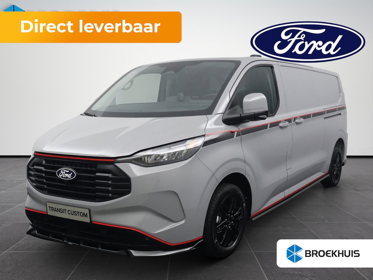 Ford Transit Custom - Grey Platinum 320 L2 Plug-in Hybrid | 0.99% Financial Lease | Maxton | Leder | 17''' | Nav - AutoWereld.nl