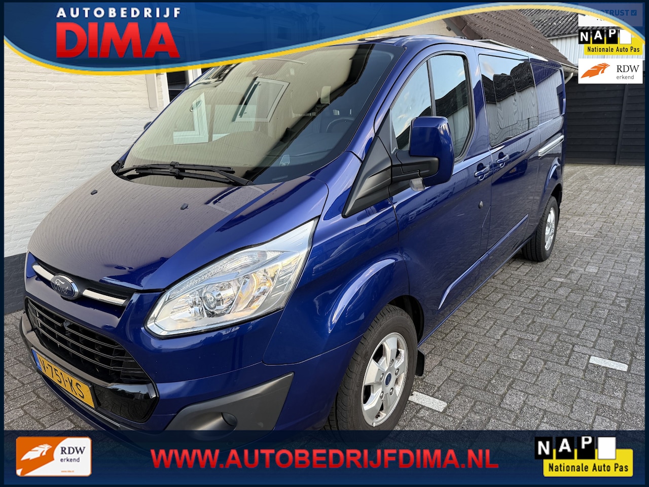Ford Transit Custom - 290 2.0 TDCI L2H1 Limited DC Automaat/ Navi/ Camera/ Trekhaak/ Stoelverwarming/ Cruise Con - AutoWereld.nl