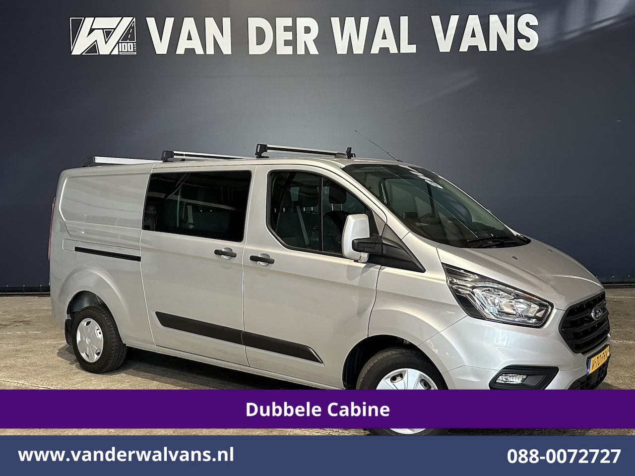 Ford Transit Custom - 2.0 TDCI 131pk L2H1 Dubbele Cabine Euro6 Airco | 6-Zits | Camera | Navigatie | Apple Carpl - AutoWereld.nl