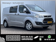 Ford Transit Custom - 5-Pers 290 2.2 TDCI L2H1 Limited DC Marge Trekhaak Cruise Camera Leer Orig.NL Voll.Onderho