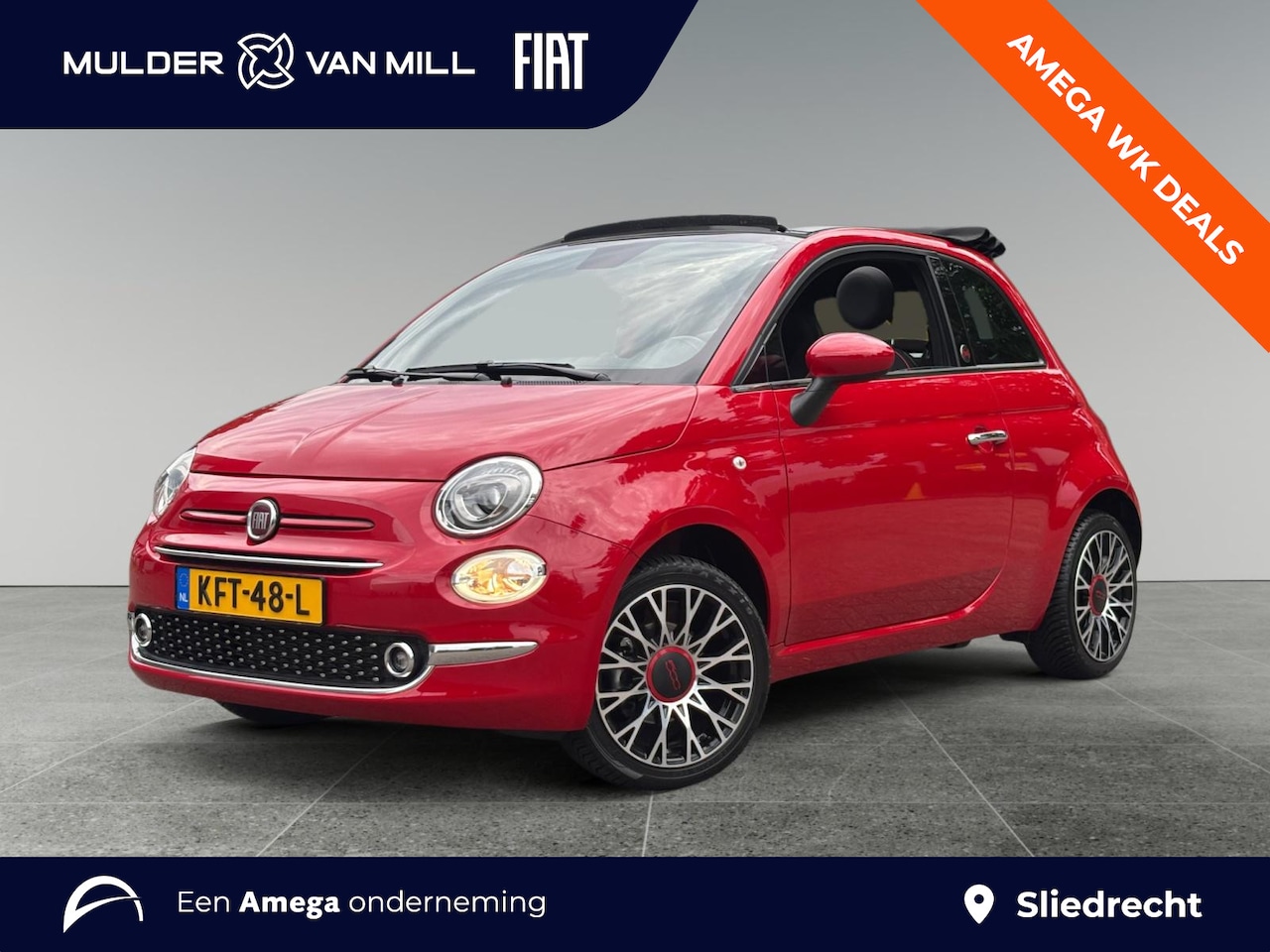Fiat 500 C - Cabrio RED 1.0 Hybrid 70pk | CLIMA | NAVI | PARKEERHULP | CRUISE CONTROL | 16" LM-VELGEN | - AutoWereld.nl