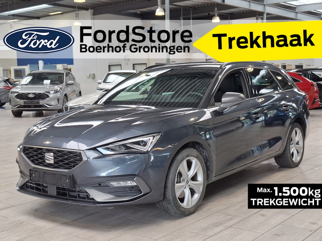 SEAT Leon Sportstourer - 1.5 TSI e-Hybrid 204pk FR Business | Trekhaak | Stoel- en stuurwiel verwarming | Adapt. Cr - AutoWereld.nl