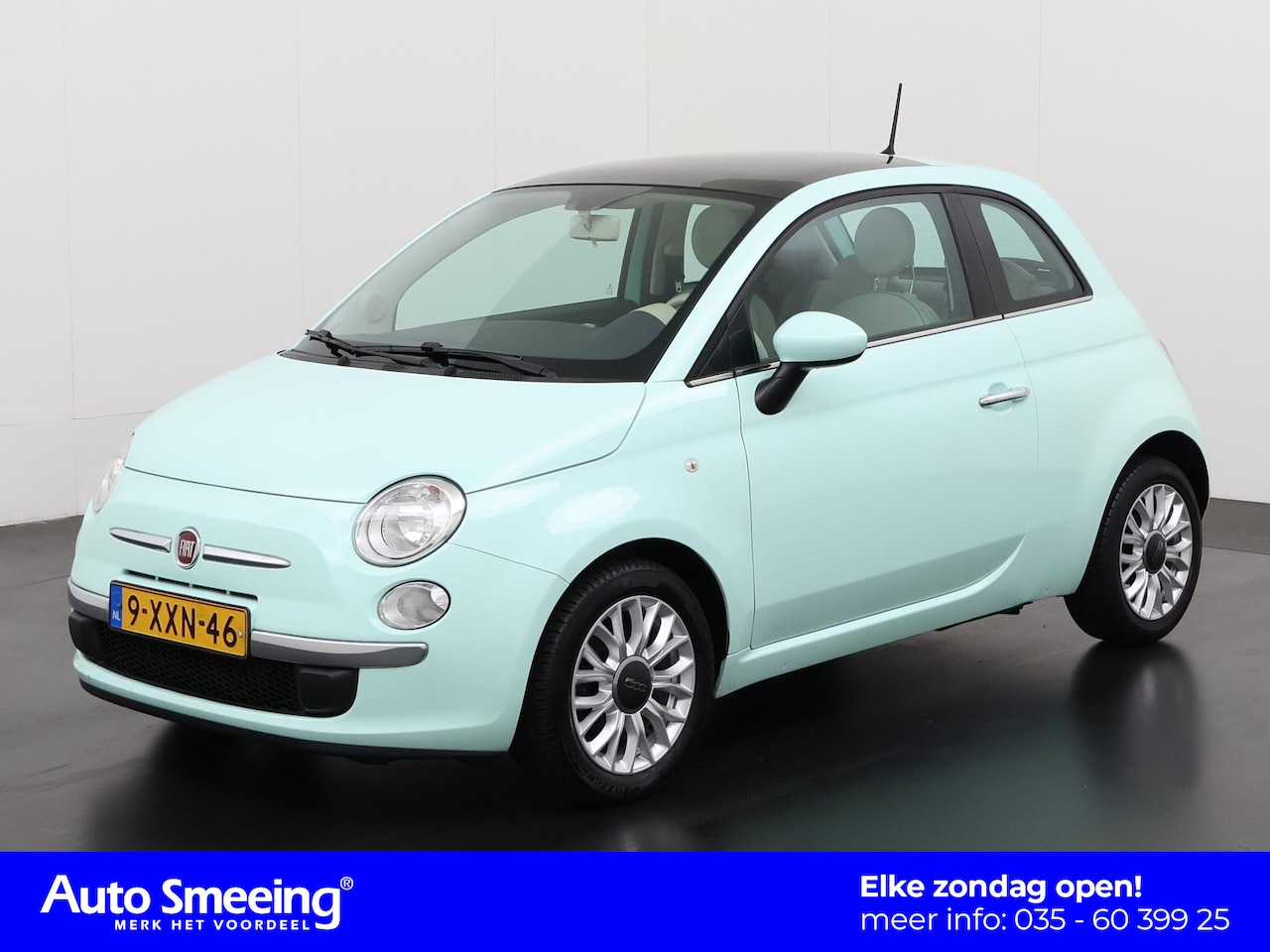 Fiat 500 - 0.9 TwinAir Turbo Lounge Automaat | Panoramadak | Parkeersensor | Lichtmetalen Velgen | Zo - AutoWereld.nl