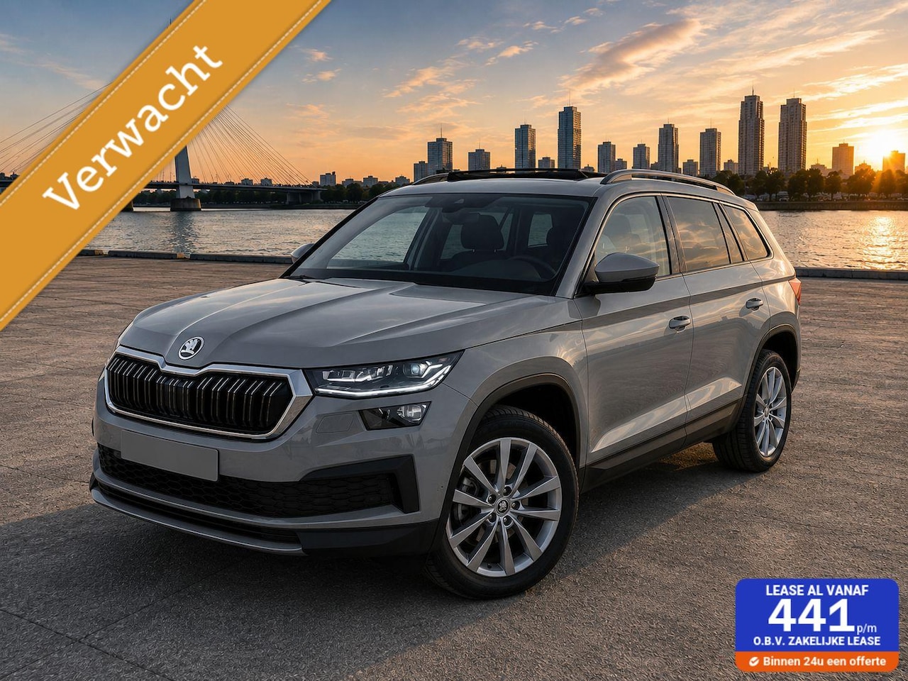 Skoda Kodiaq - 1.5 Nardo Grey Styl 7p*Aut*Pano*Navi*360c*Leder - AutoWereld.nl