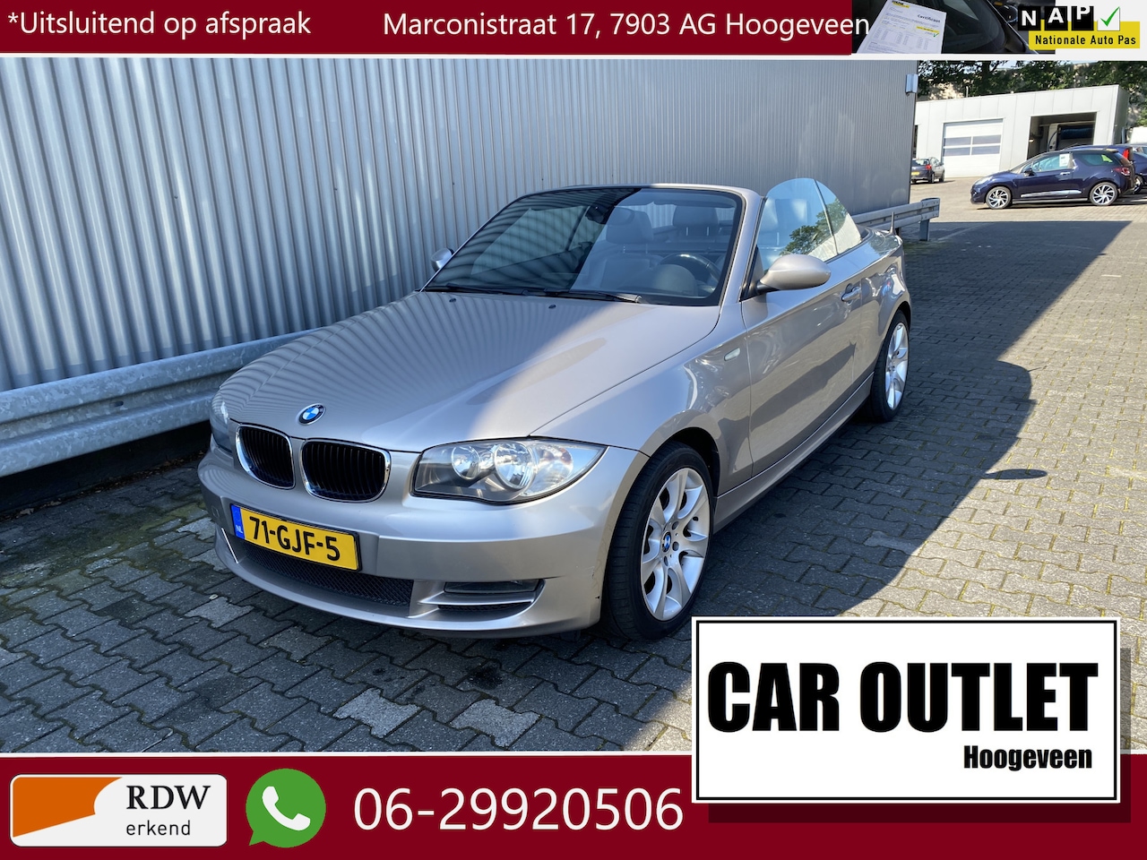 BMW 1-serie Cabrio - 118i High Executive 133Dkm.NAP, AUTOMAAT, Leer, Clima, CC, LM, Afn.Trekh, nw. APK – Inruil - AutoWereld.nl