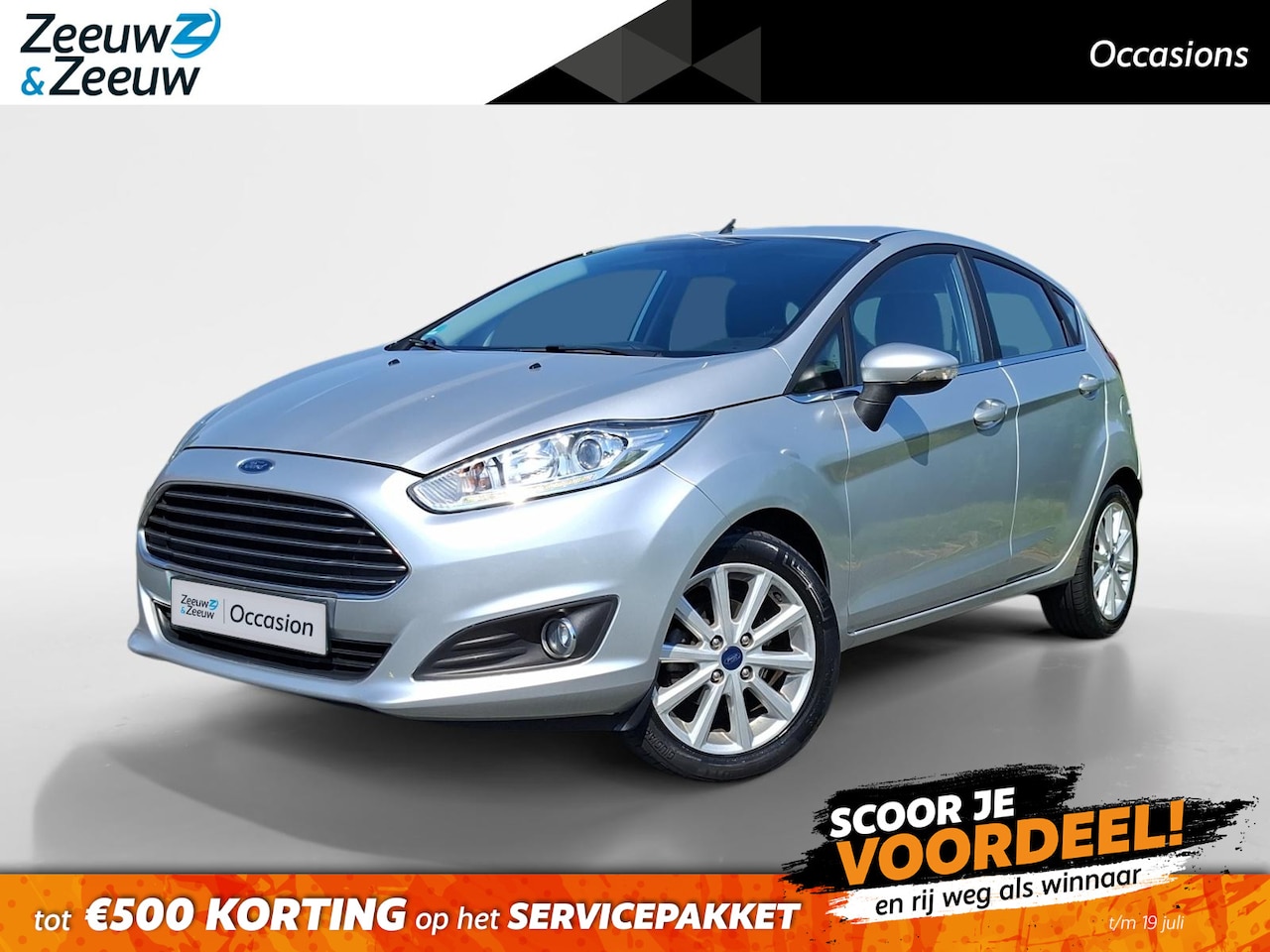 Ford Fiesta - 1.0 EcoBoost Titanium 100PK | D-riem reeds vervangen | Airco | 15" Lichtmetaal | Armsteun - AutoWereld.nl