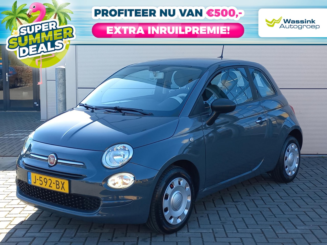 Fiat 500 - 1.0 70pk Hybrid I LENTEDEALS | Airconditioning | NL-auto | Speedlimiter | City-stand stuur - AutoWereld.nl