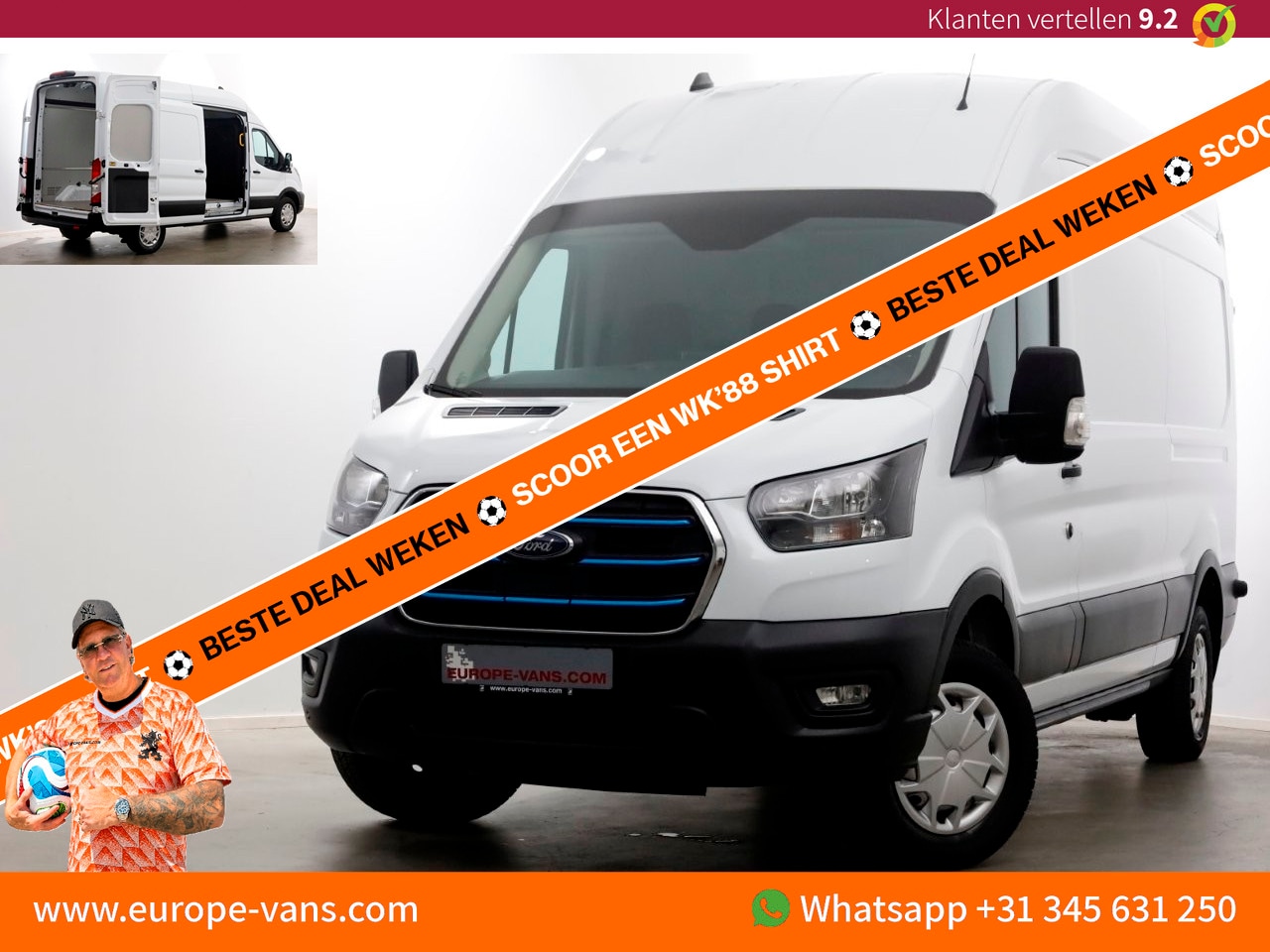 Ford E-Transit - 350 L3H3 68 kWh Trend WLTP Range 317km 100% Elektrisch SOH 95,8% 07-2023 - AutoWereld.nl
