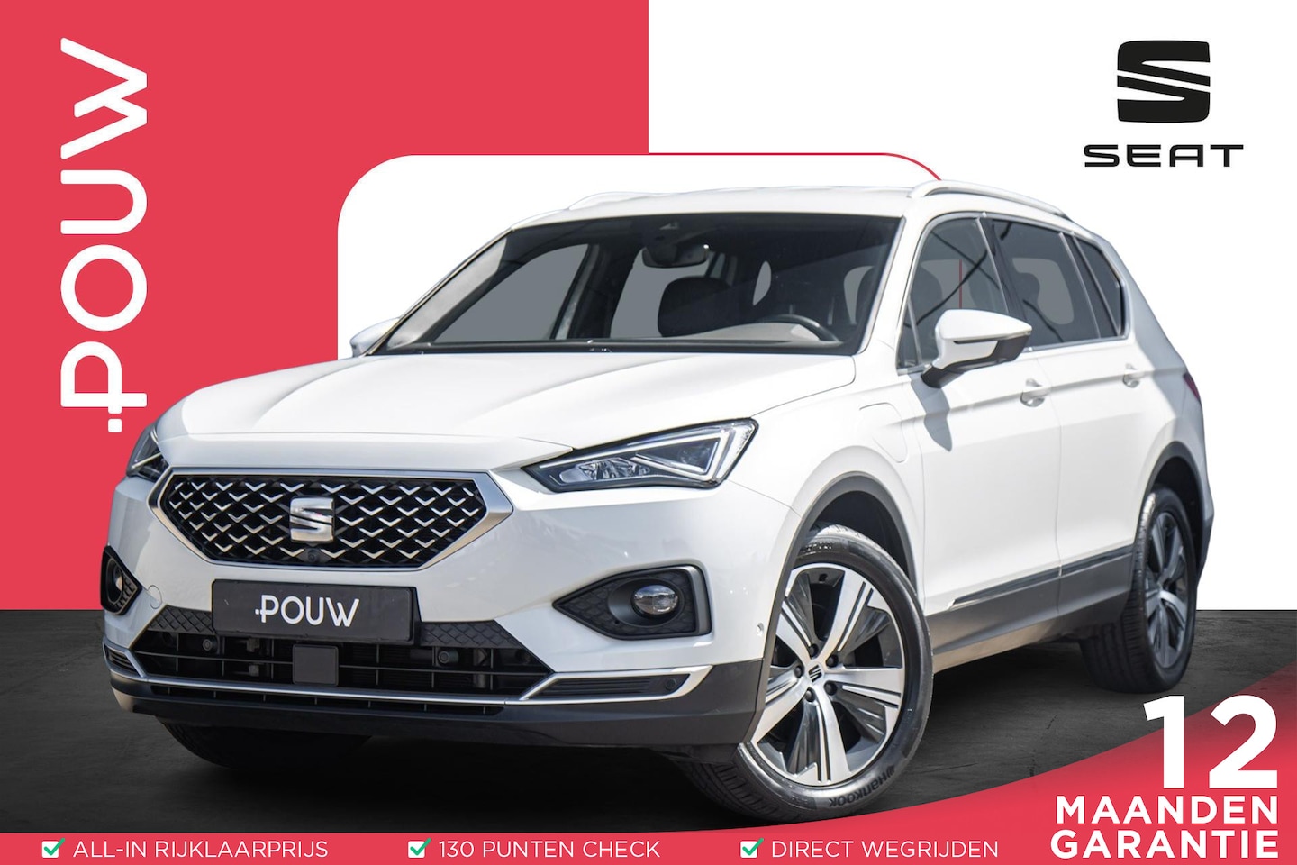 SEAT Tarraco - 1.4 TSI e-Hybrid 245pk PHEV FR | Trekhaak | Verwarmde Voorstoelen en buitenste zitplaatse - AutoWereld.nl