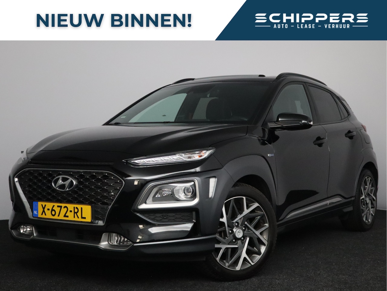Hyundai Kona - 1.6 GDI HEV Premium Sky | Trekhaak | Schuif/kanteldak | Navigatie | Leder | Zwarte hemel | - AutoWereld.nl