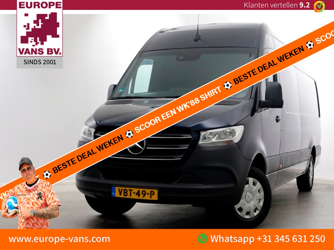 Mercedes-Benz Sprinter - 316 CDI 163pk 7G Automaat L3H2 Maxi Airco/Camera 10-2019 - AutoWereld.nl