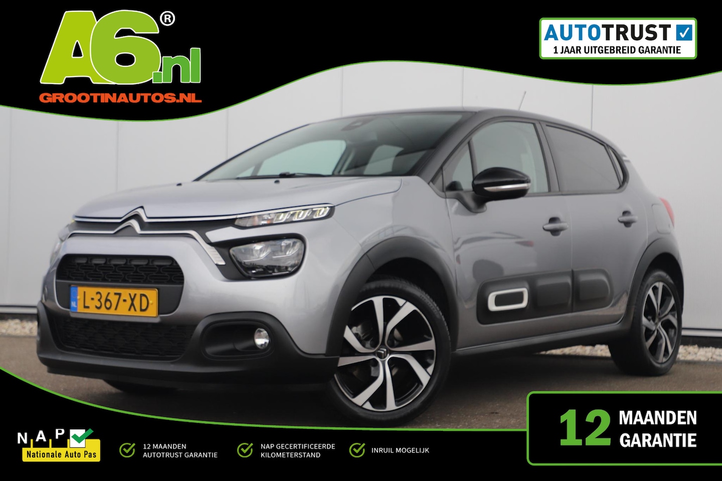 Citroën C3 - 1.2 PureTech Shine Navigatie Achteruitrijcamera 17 inch LMV Carplay Android Clima Cruise R - AutoWereld.nl