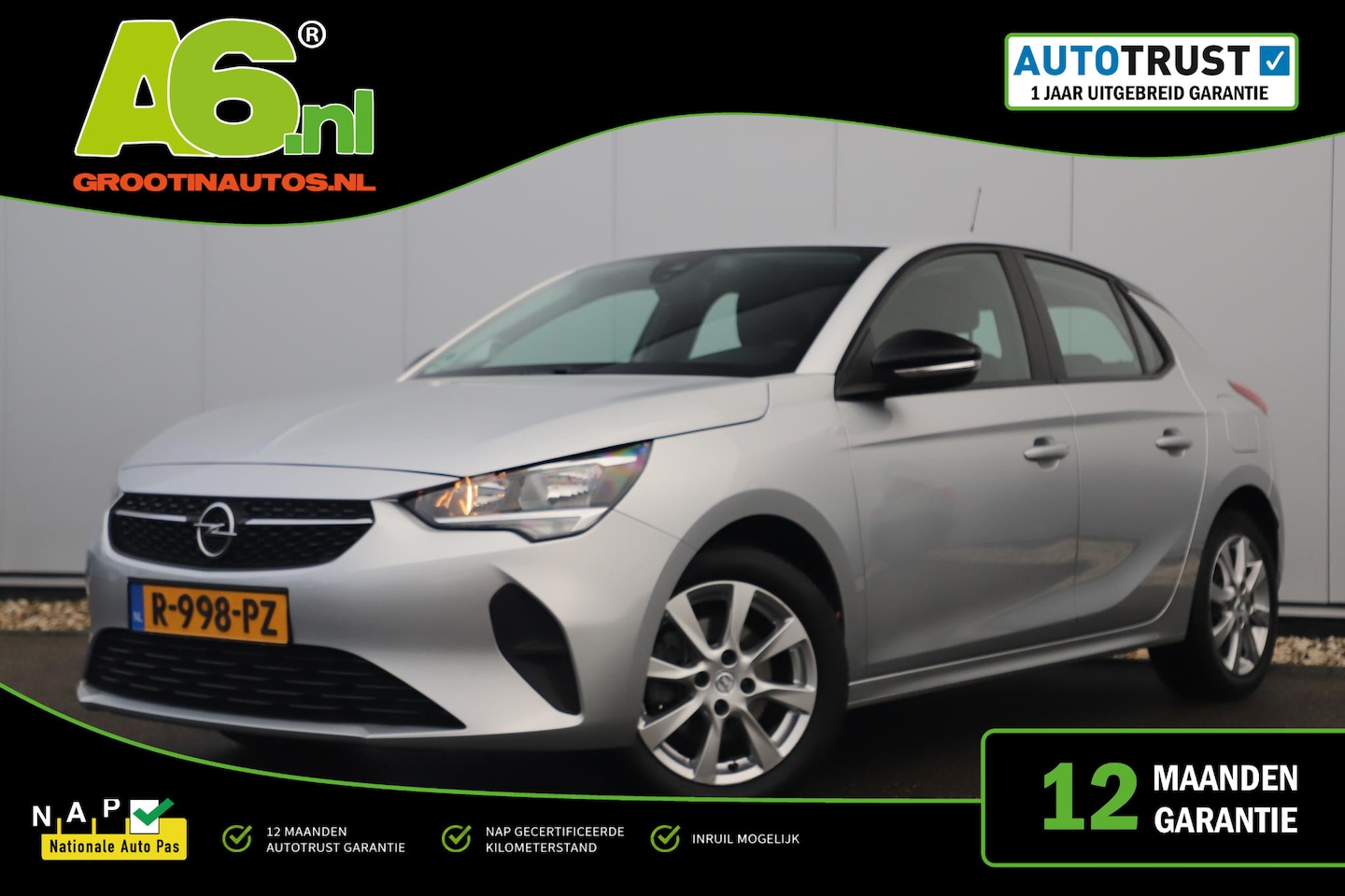 Opel Corsa - 1.2 Edition 102PK 16 inch LMV Carplay Android Navigatie Airco Cruise Parkeersensor - AutoWereld.nl
