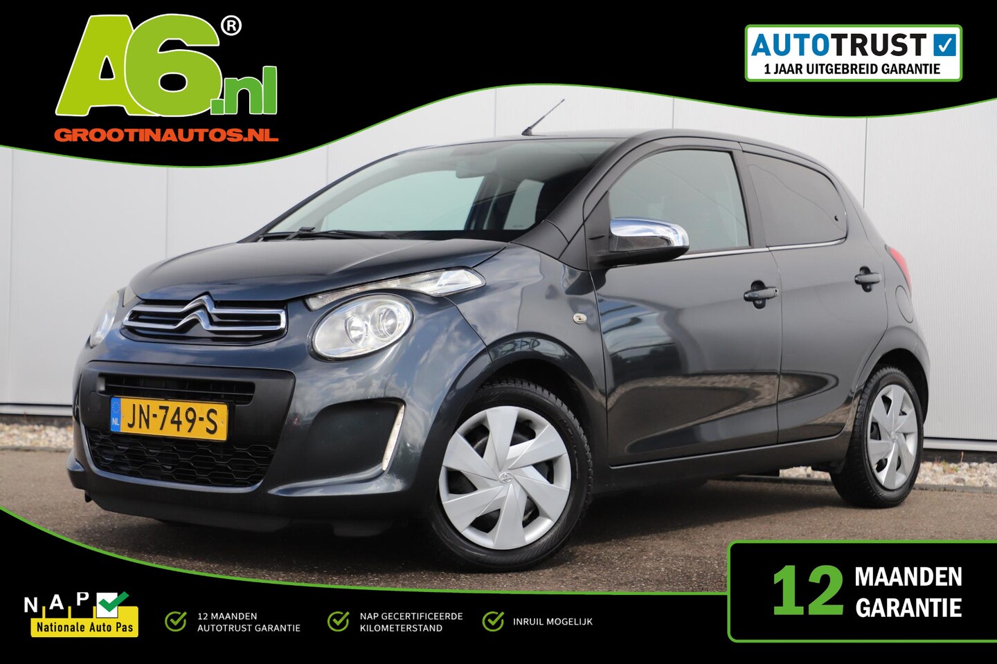 Citroën C1 - 1.0 e-VTi Style Edition Radio Bluetooth Airco Getint Glas Elektrische Ramen - AutoWereld.nl