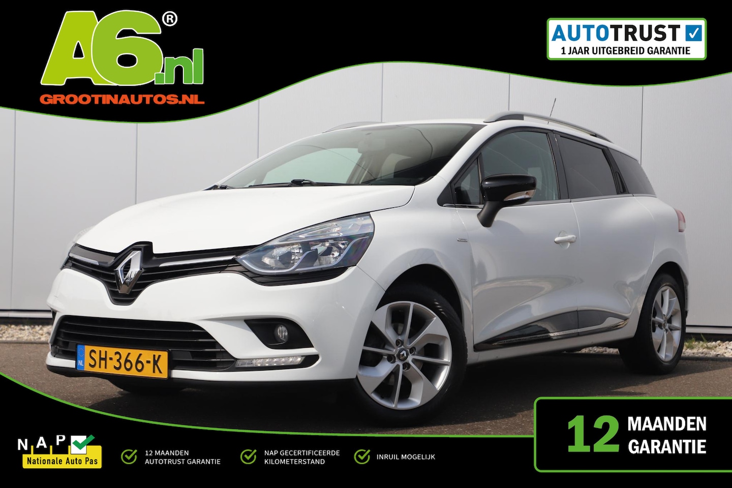 Renault Clio Estate - 0.9 TCe Limited Navigatie Bluetooth Airco Cruise Control 16 inch LMV Getint Glas - AutoWereld.nl