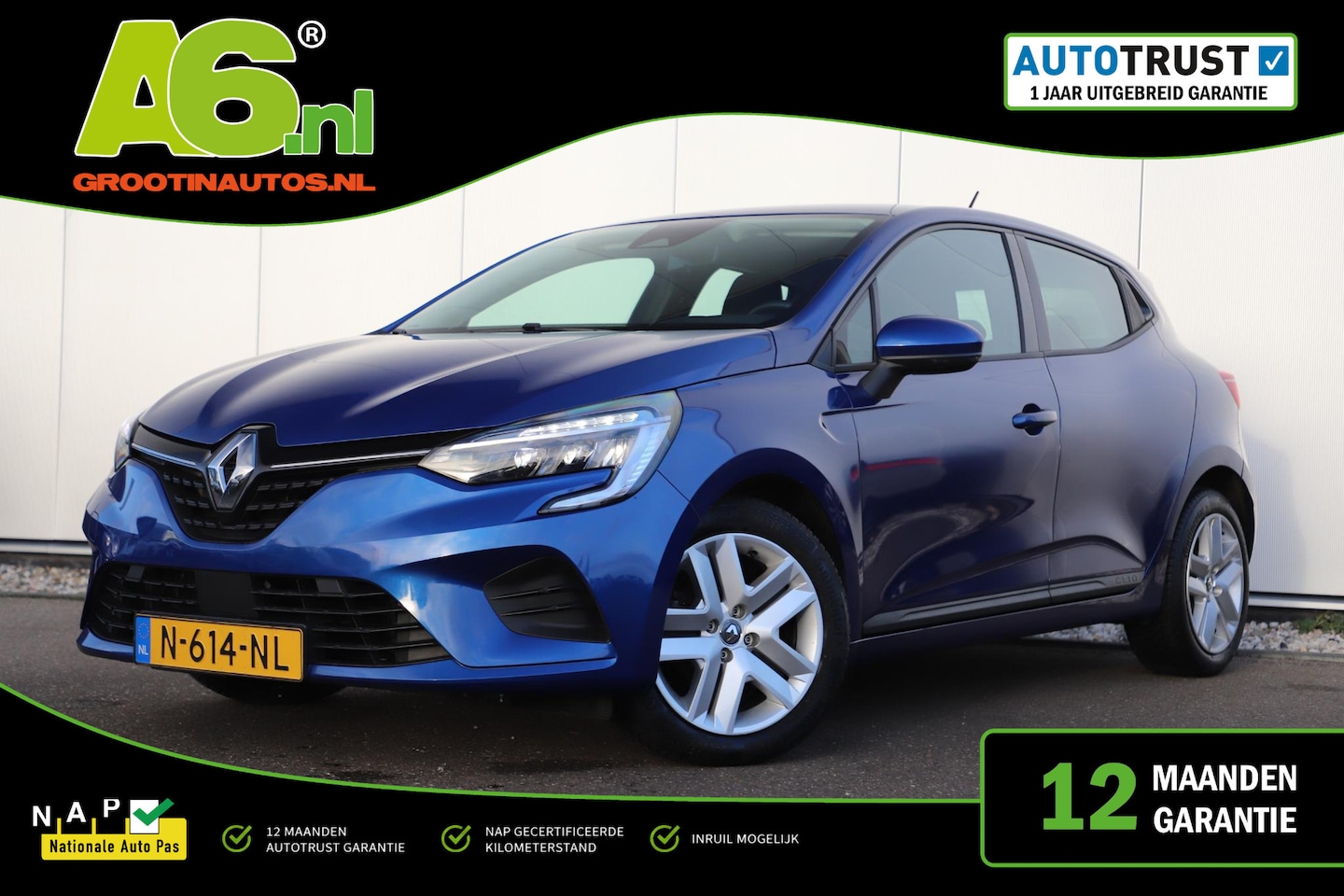 Renault Clio - 1.0 TCe Zen NAP LED Navigatie Carplay Android Airco Cruise Rijstrooksensor Parkeersensor - AutoWereld.nl
