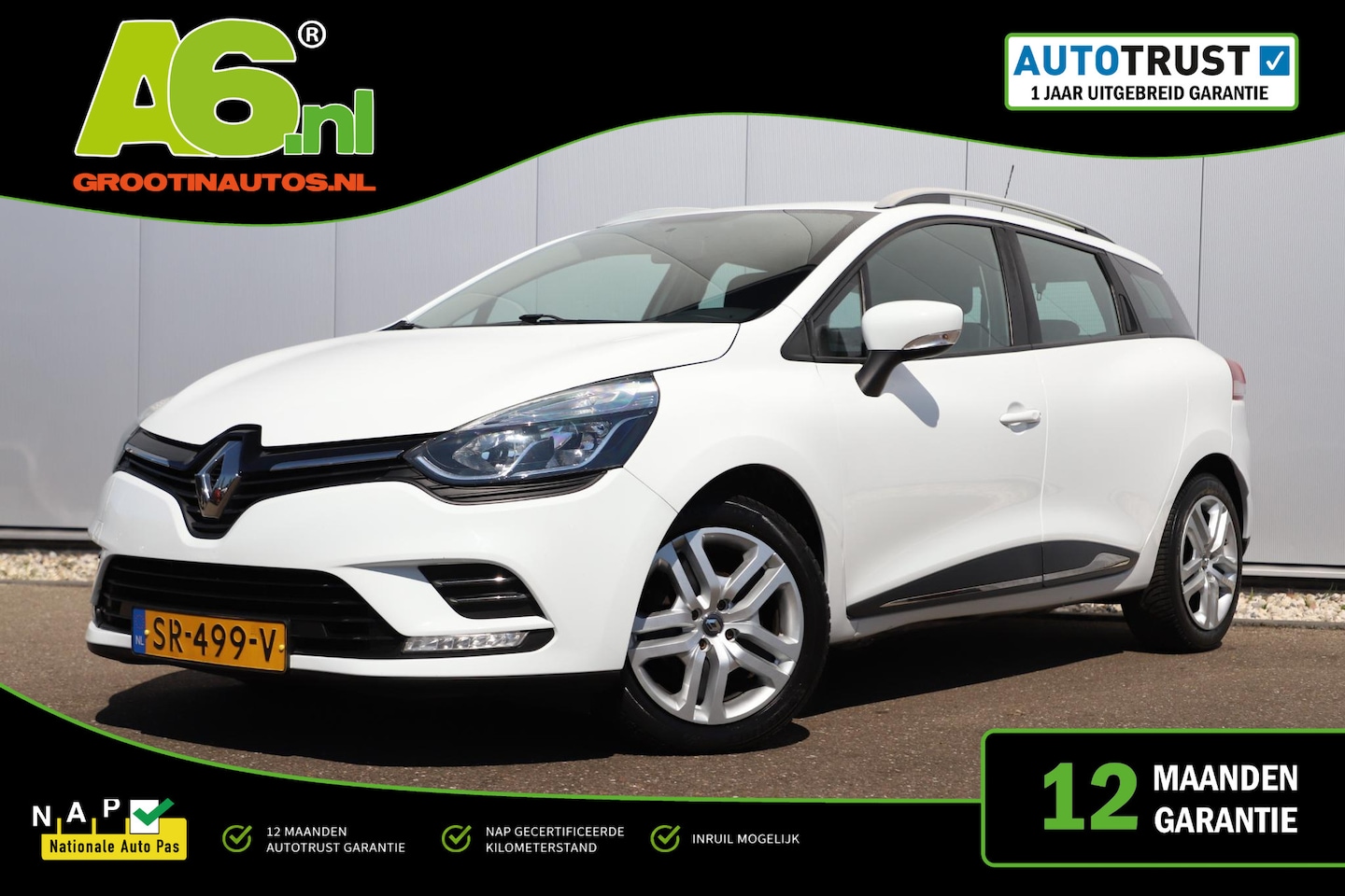 Renault Clio Estate - 1.5 dCi Ecoleader Zen Navigatie Airco Cruise Bluetooth Parkeersensor - AutoWereld.nl