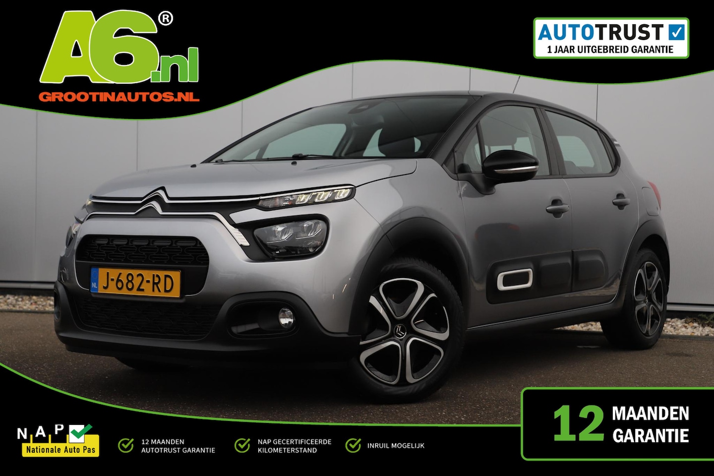 Citroën C3 - 1.2 PureTech Feel Navigatie Carplay Android Climate Cruise Control Rijstrooksensor Parkeer - AutoWereld.nl