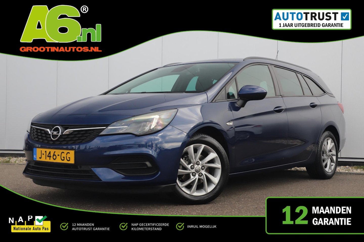 Opel Astra Sports Tourer - 1.2 Edition 131PK Navigatie Carplay Android 16 inch LMV Airco Cruise Control Getint Glas - AutoWereld.nl