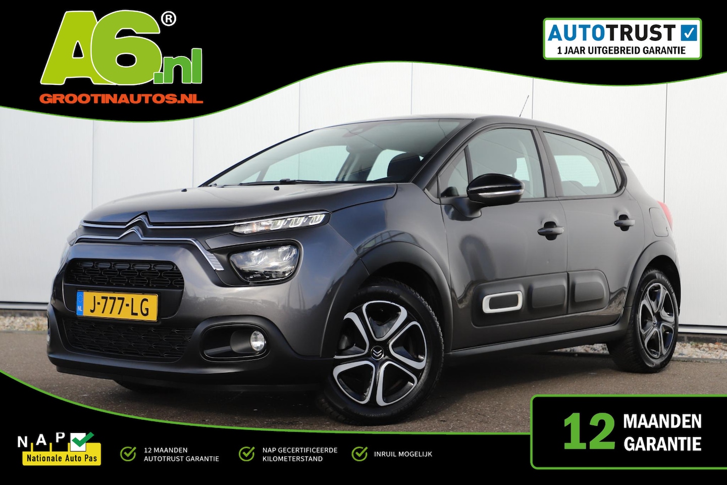 Citroën C3 - 1.2 PureTech Feel Navigatie Carplay Android Climate Cruise Control Rijstrooksensor Parkeer - AutoWereld.nl
